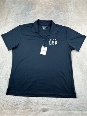 Team USA Polo Womens XL Trimark Moreno Navy Performance Shirt NWT Olympics USA